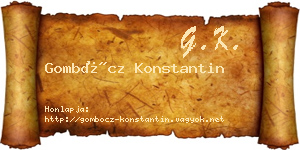 Gombócz Konstantin névjegykártya